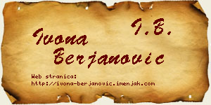 Ivona Berjanović vizit kartica